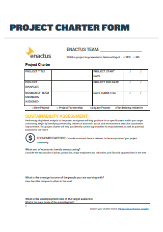 Project Charter Form