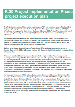 Project Implementation Execution Plan