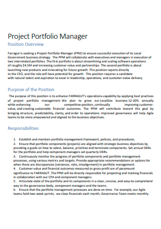 Project Portfolio Manager