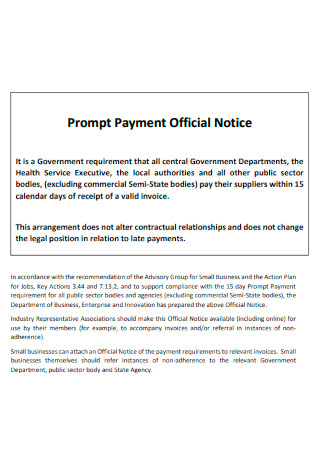 Prompt Payment Official Notice