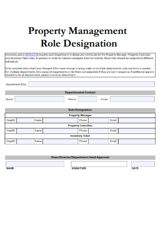 Property Management Role Designation