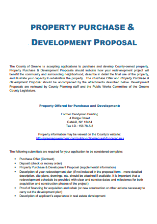 Property Purchase and Development Proposal