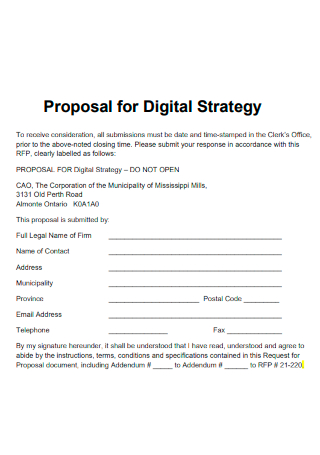Proposal for Digital Strategy
