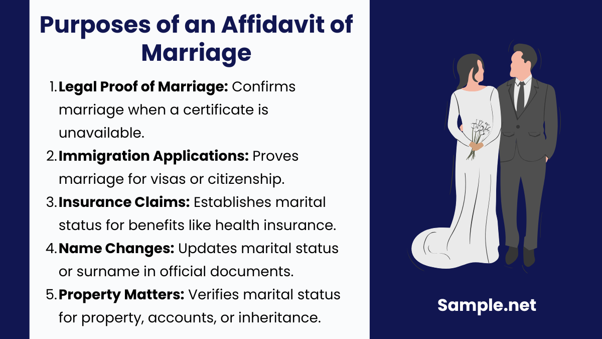 Purposes of an Affidavit of Marriage