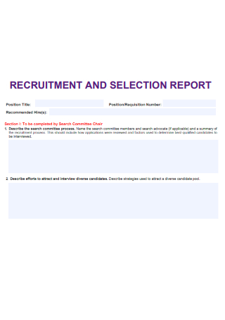 Recruitment Selection Report