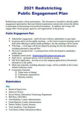 Redistricting Public Engagement Plan