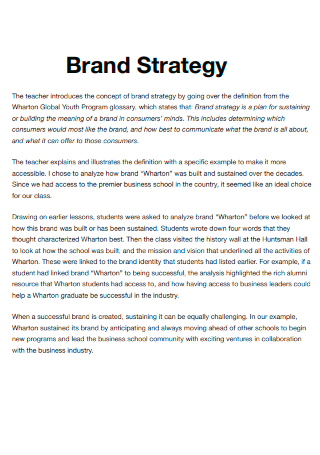 Sample Brand Strategy