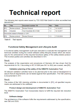 Sample Technical Report