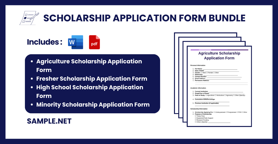 scholarship application form bundle