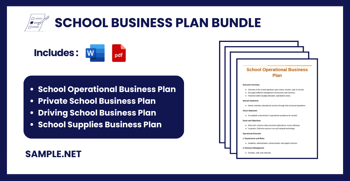 school business plan bundle