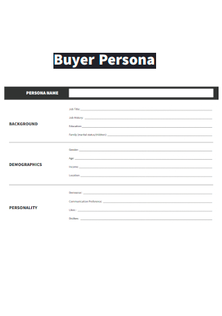 Simple Buyer Persona