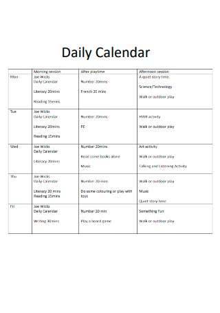 Simple Daily Calendar