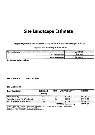 Site Landscape Estimate
