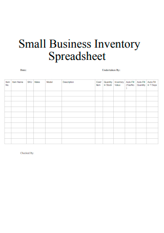 Small Business Inventory Spreadsheet