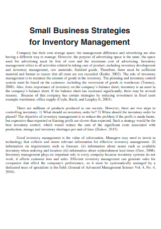Small Business Strategies for Inventory Management