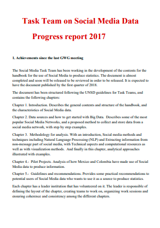Social Media Data Progress Report