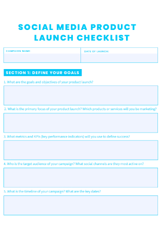Social Media Product Launch Checklist