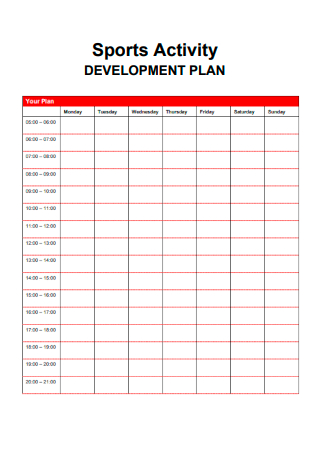 Sports Activity Development Plan