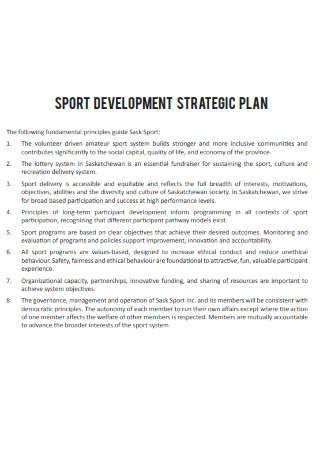 Sports Development Strategic Plan