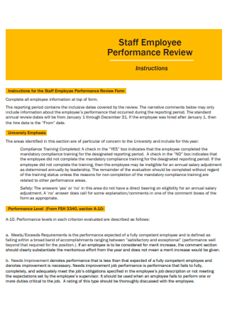 Staff Employee Performance Review