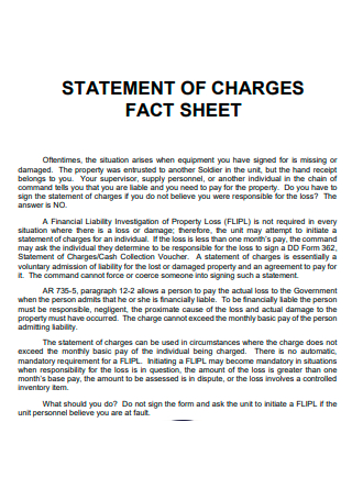 Statement of Charges Fact Sheet