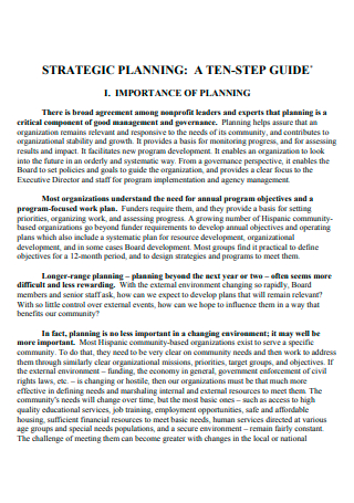 Strategic Planning in PDF