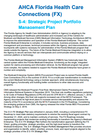 Strategic Project Portfolio Management Plan