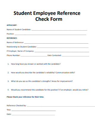 Solved Pre-Employment Reference Check Form These are the