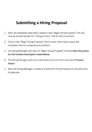 Submitting a Hiring Proposal