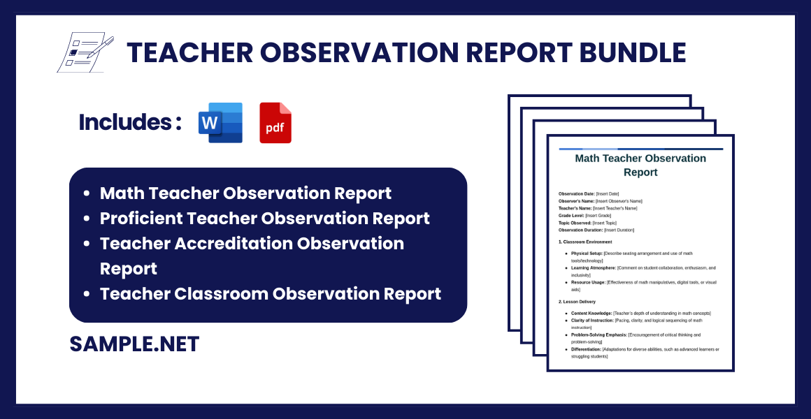 teacher observation report bundle