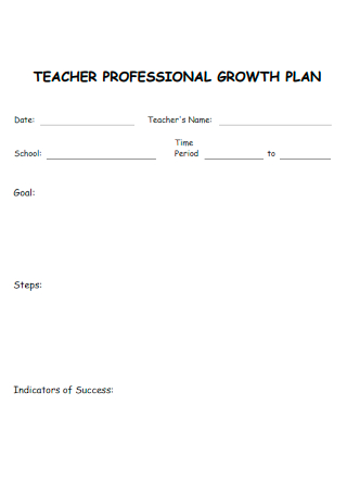 Teacher Professional Growth Plan