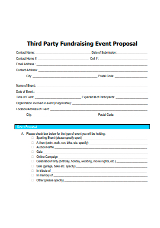 Third Party Fundraising Event Proposal