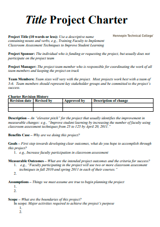 Title Project Charter