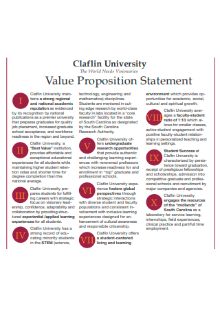University Value Proposition Statement