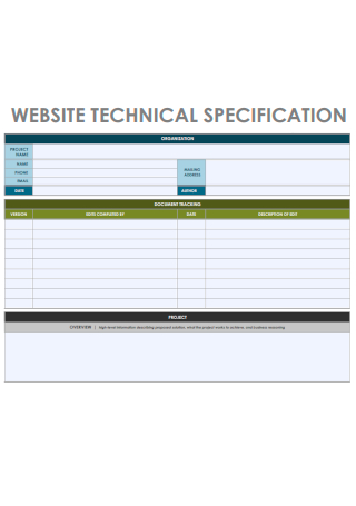 Website Technical Specification