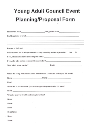 Young Adult Council Event Planning Proposal