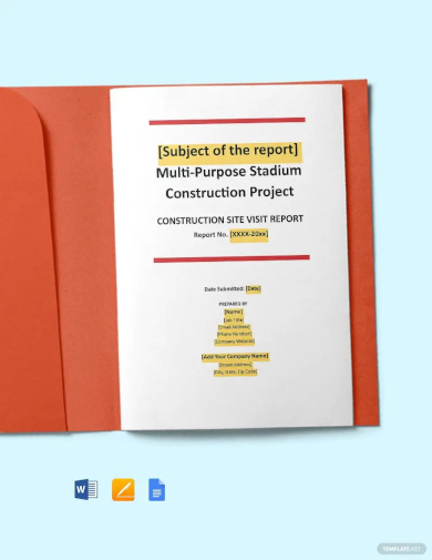 Construction Site Visit Report Template