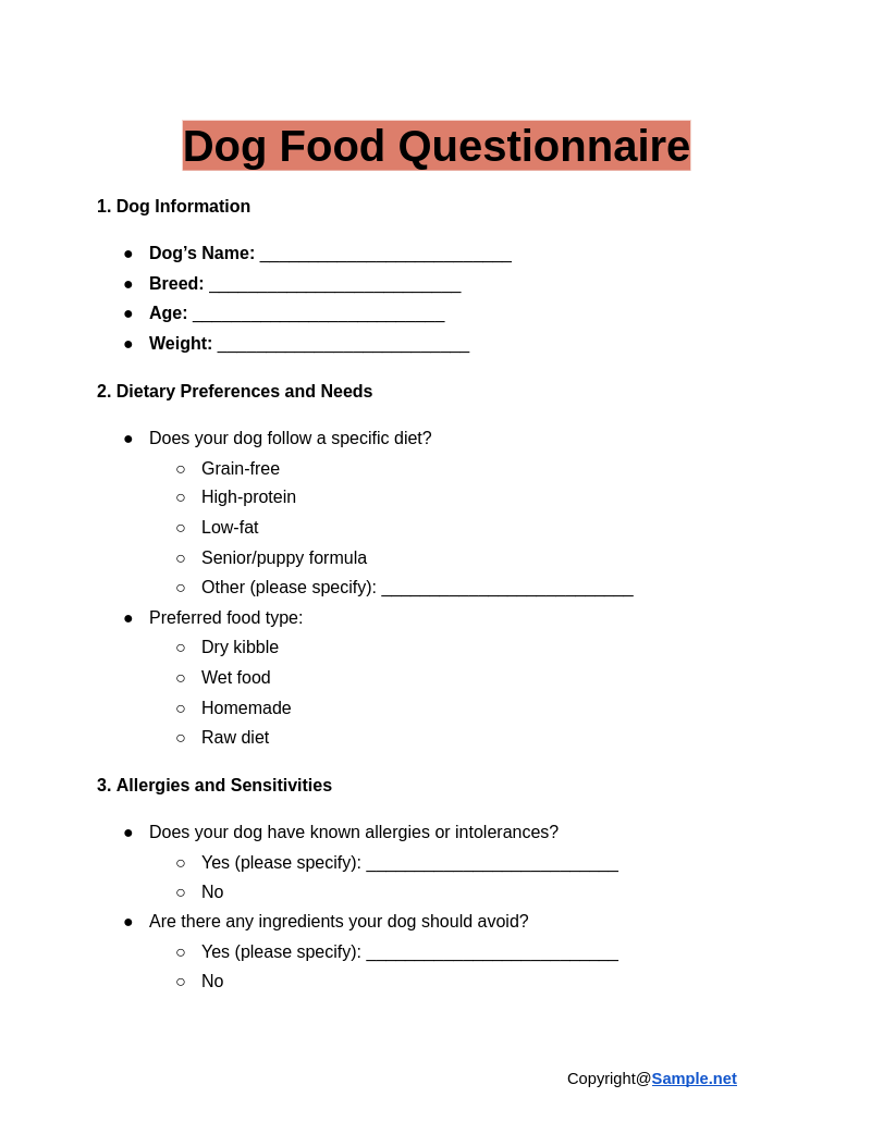 Dog Food Questionnaire Google Docs 01 02 2025 04 21 PM