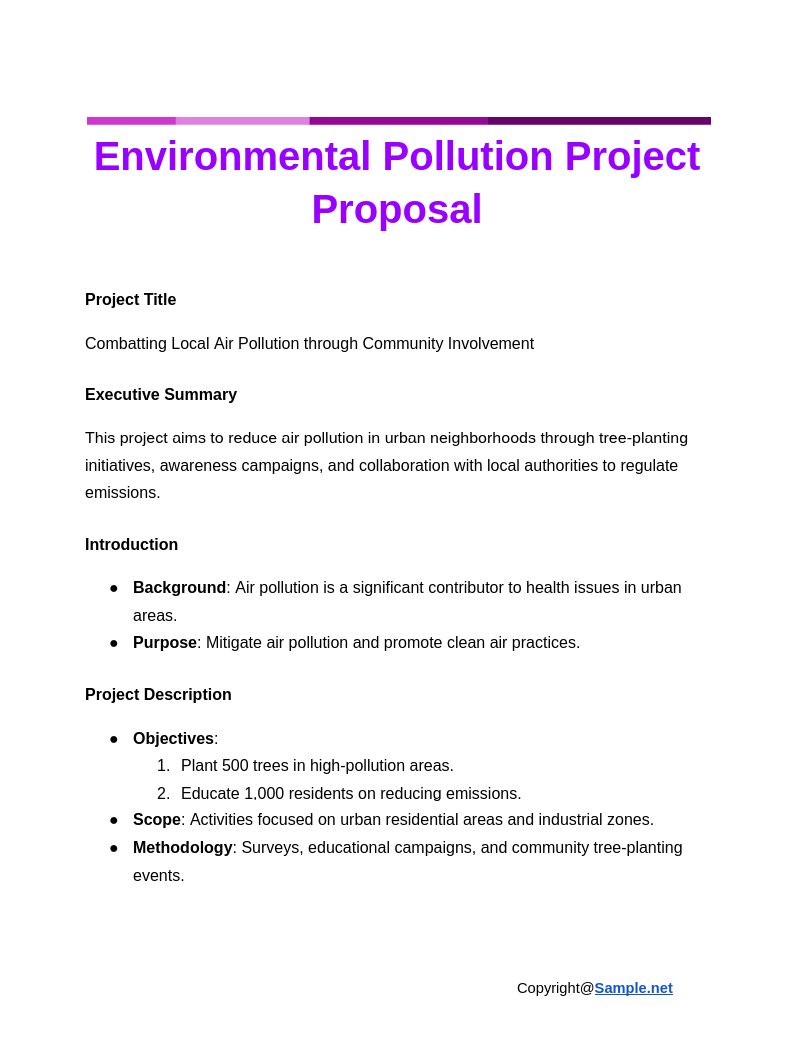 FREE 11+ Environmental Project Proposal Samples, Word, DF