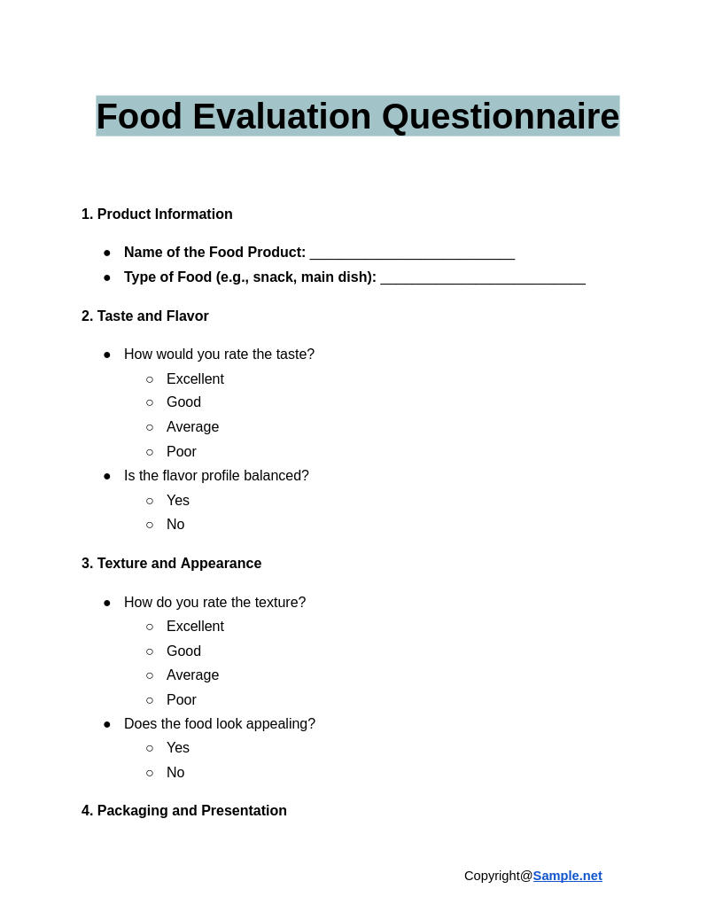 Food Evaluation Questionnaire Google Docs 01 02 2025 04 21 PM