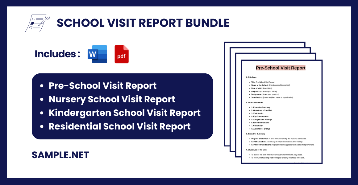 school visit report bundle