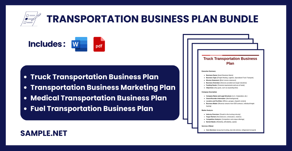 transportation business plan bundle