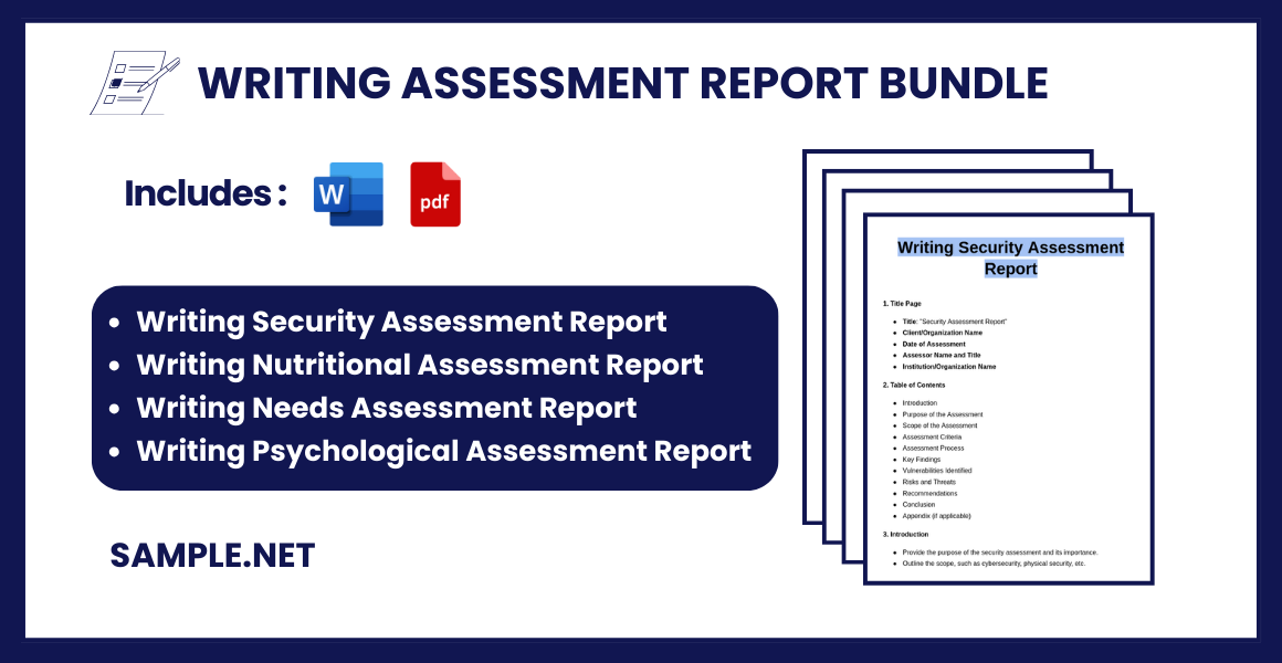 writing assessment report bundle