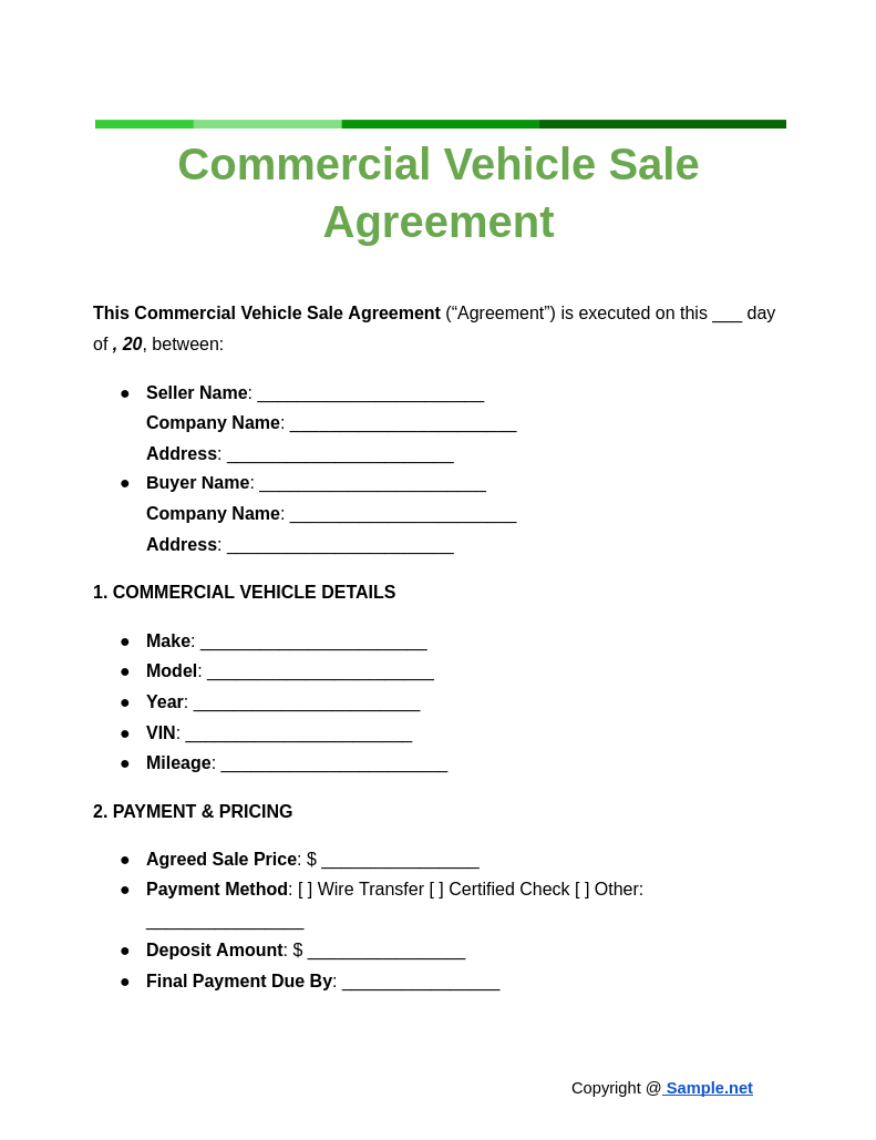 Commercial Vehicle Sale Agreement Google Docs 10 28 2024 05 07 PM