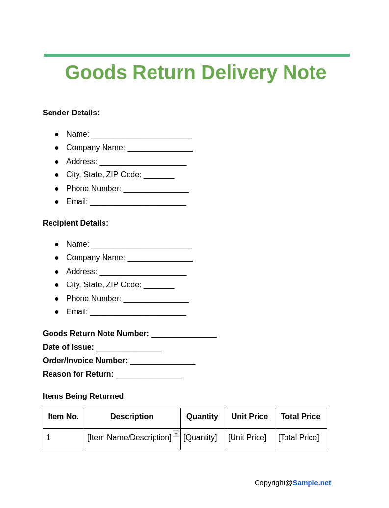 Goods Return Delivery Note Google Docs 11 14 2024 04 58 PM