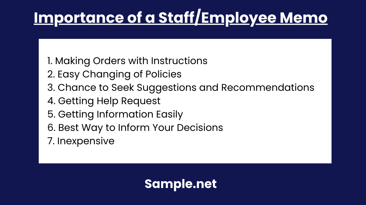 Importance of a Staff Employee Memo