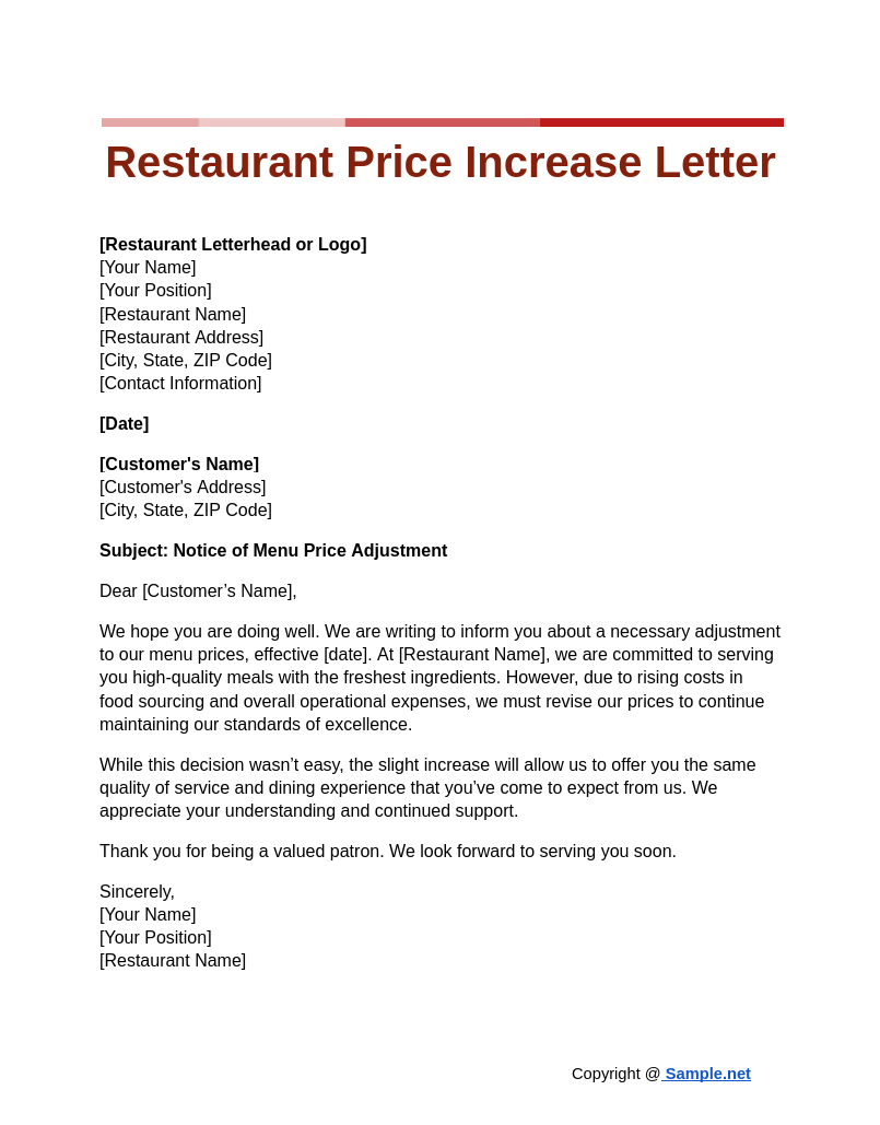 Restaurant Price Increase Letter Google Docs 10 28 2024 05 03 PM