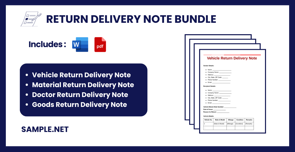 return delivery note bundle