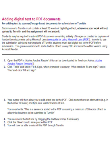 Adding Digital Text to PDF Documents