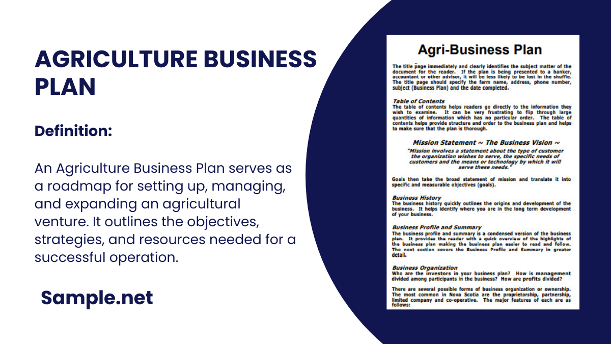 Agriculture Business Plan